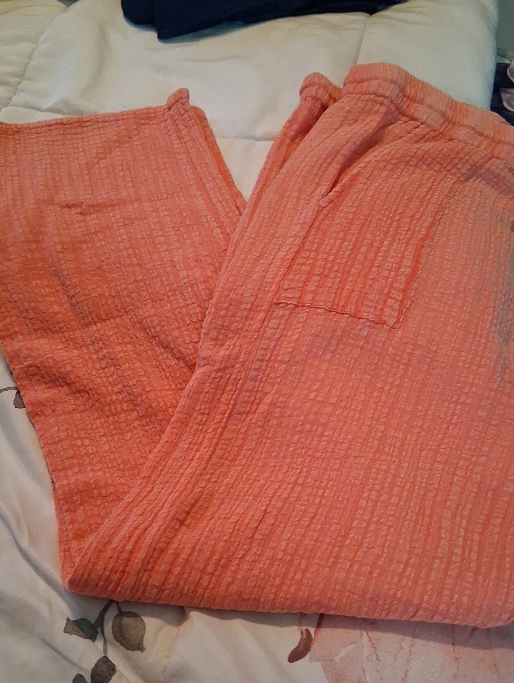 like an angel Coral Ribbed Lounge Pants